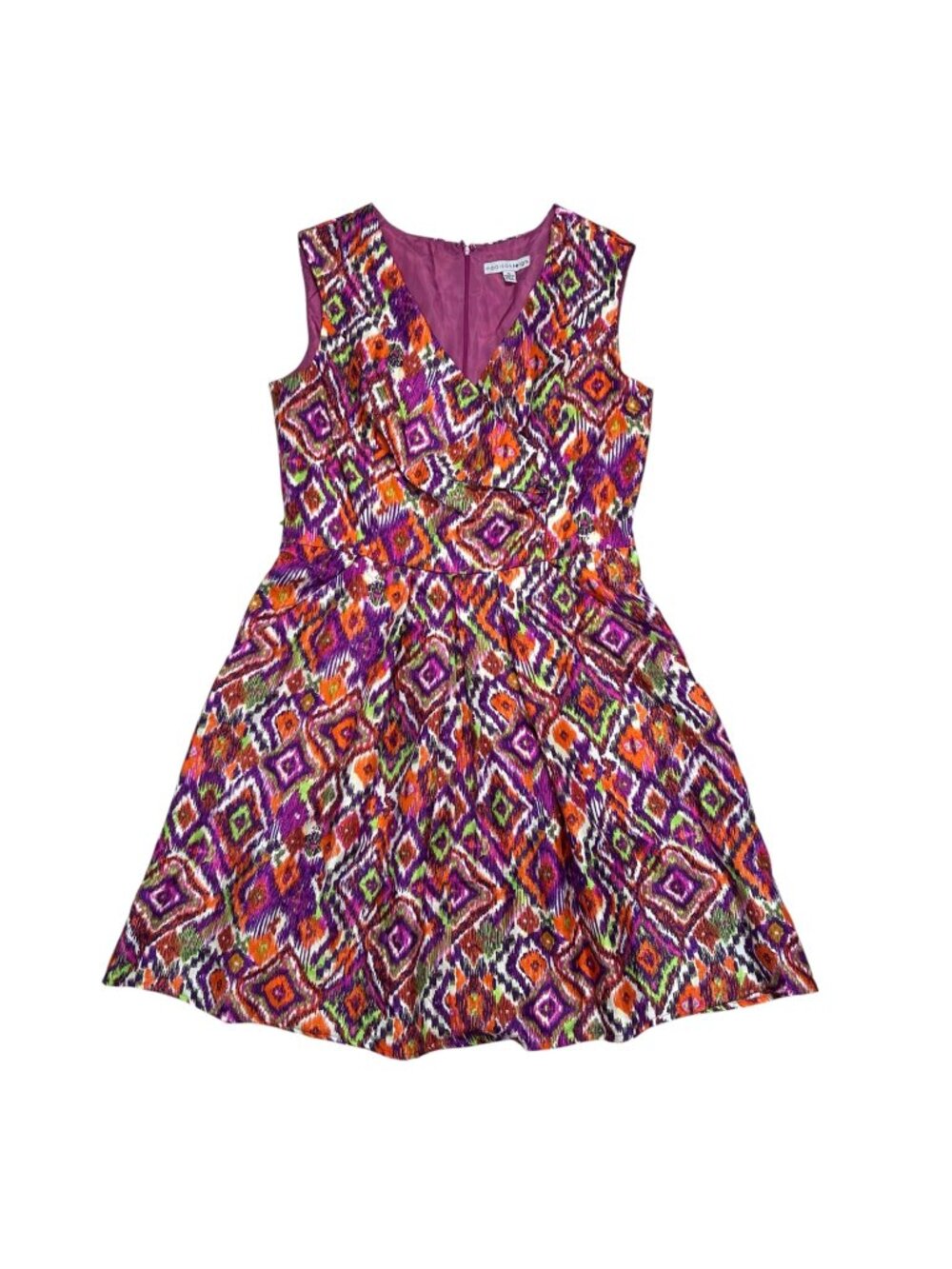 Madison Leigh 16 Ikat Fit and Flare Dress Pockets Office Resortwear